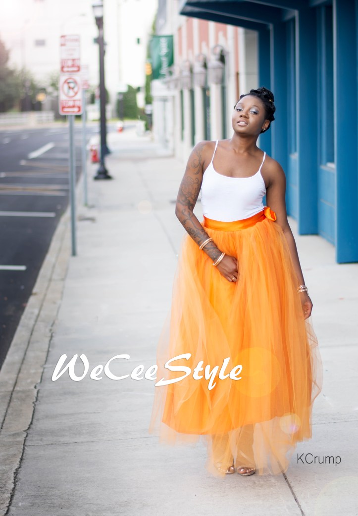 We Cee Style Ornage Maxi Tulle Skirt Tutu (2)